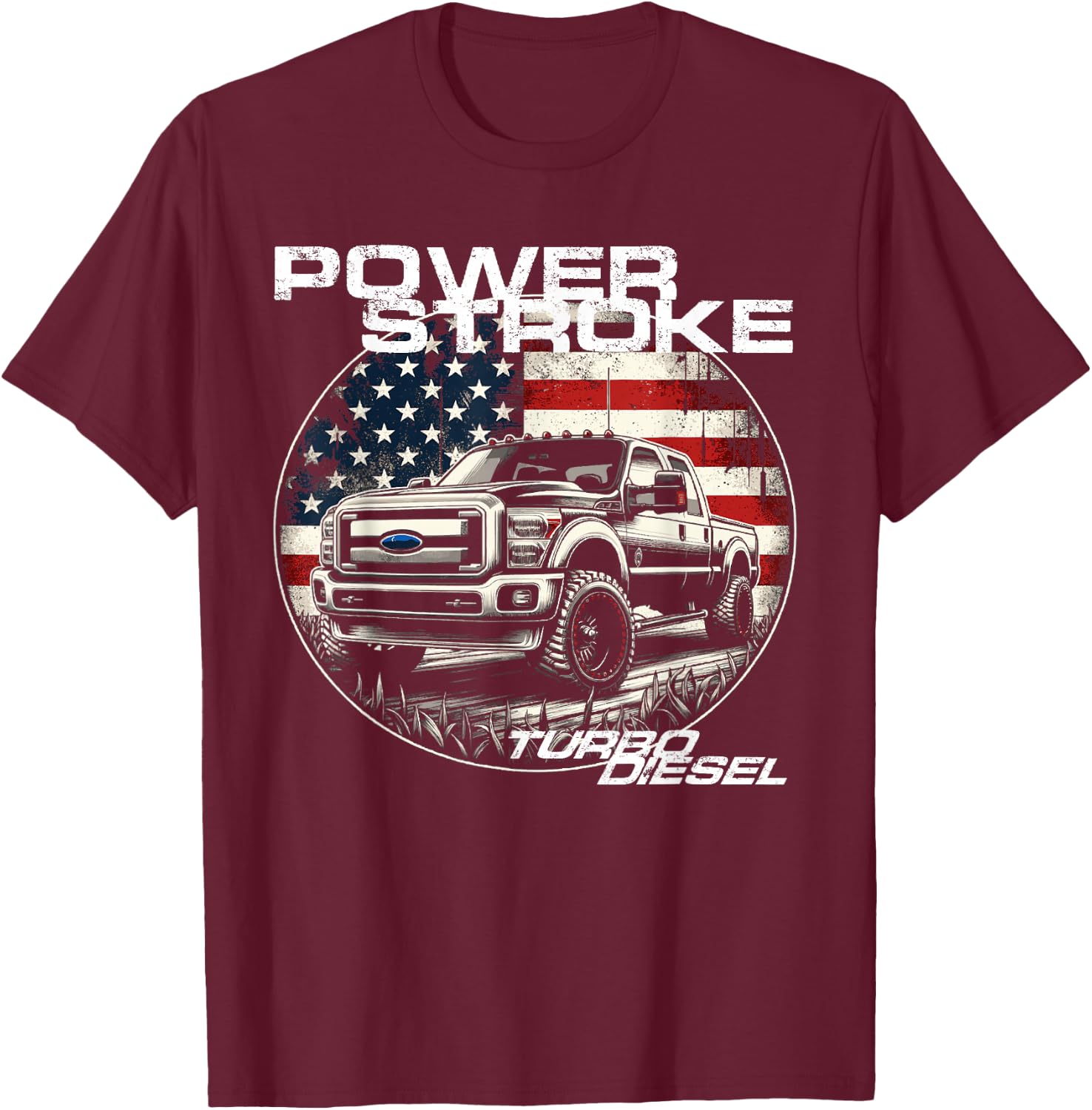 Diesel Power Stroke Truck 6.7 Coal Rolling Diesel Power T-Shirt - T-Shirt | Maroon