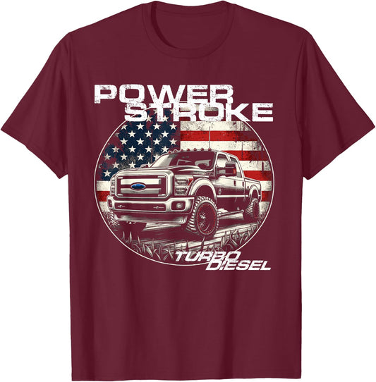 Diesel Power Stroke Truck 6.7 Coal Rolling Diesel Power T-Shirt - T-Shirt | Maroon