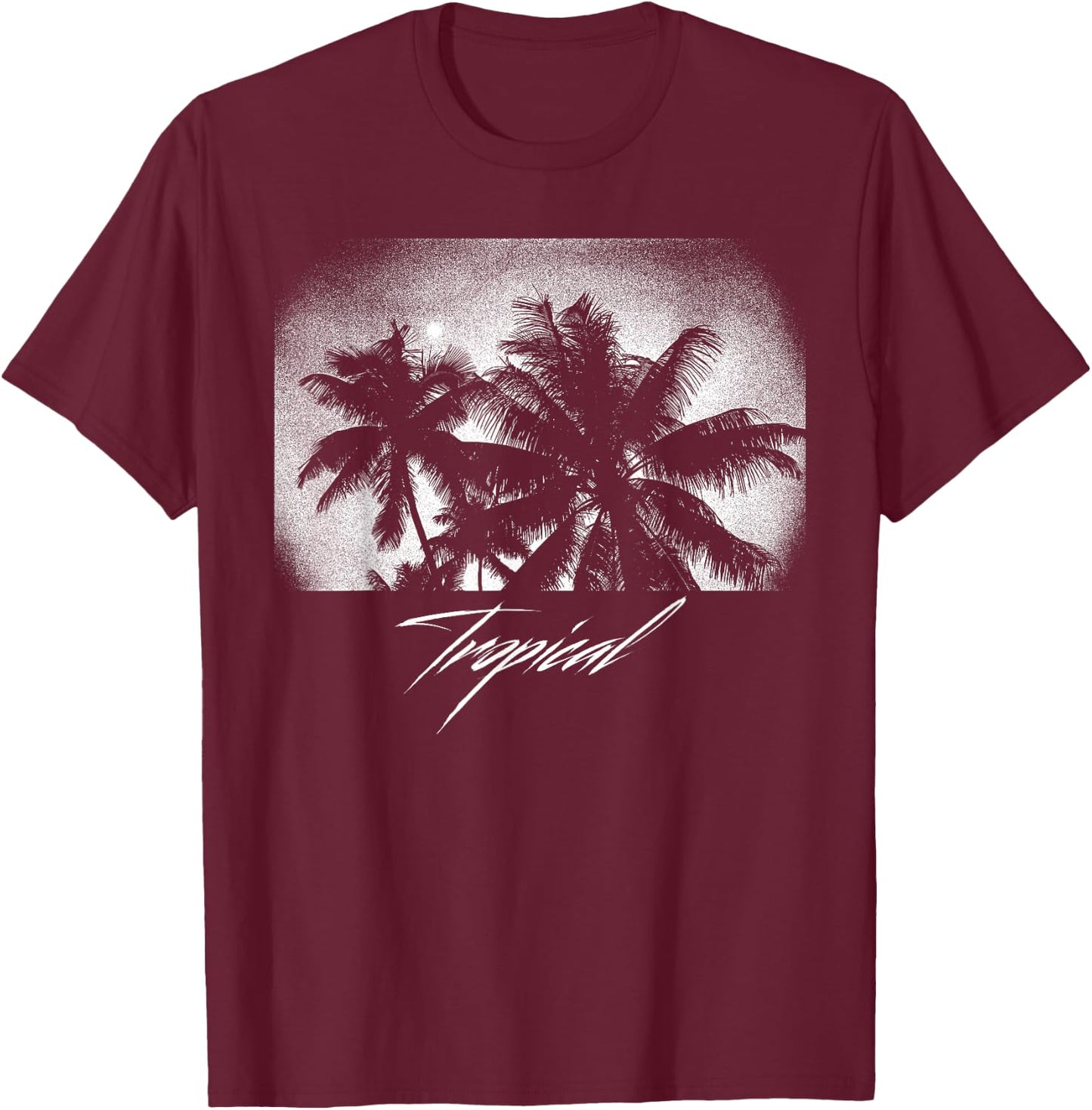 Palm Tree Silhouette Tree design, Vintage Graphic gift T-Shirt - T-Shirt | Maroon