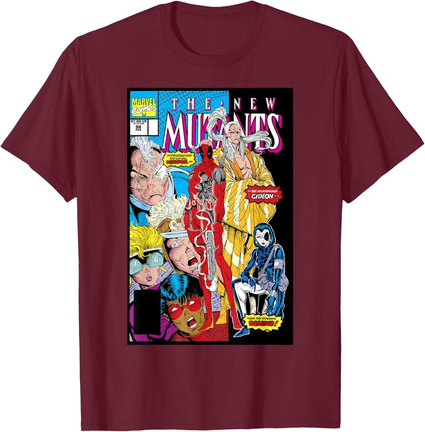 Marvel Deadpool 30th Debut Comic Cover Small T-Shirt - T-Shirt | Maroon