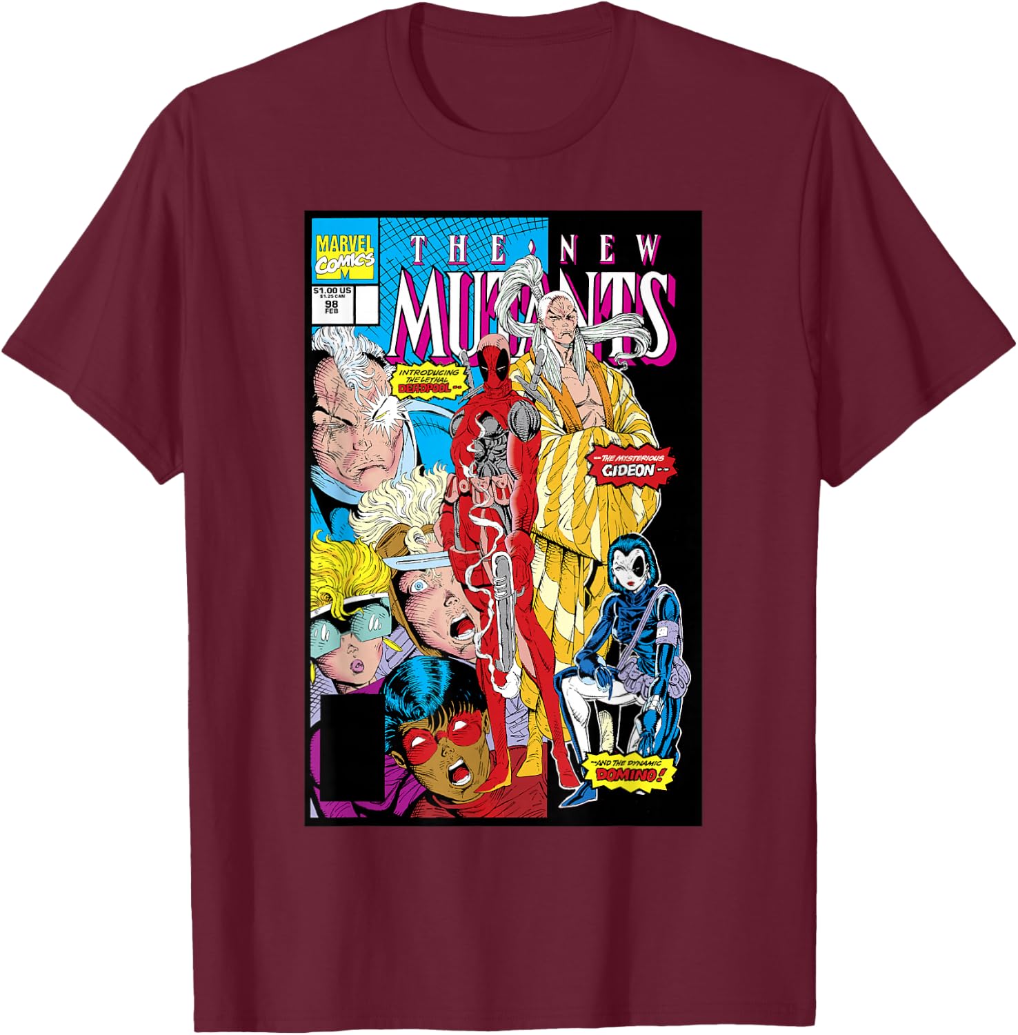 Marvel Deadpool 30th Debut Comic Cover Small T-Shirt - T-Shirt | Maroon