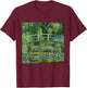 Monets Water Lilies and Japanese Bridge T-Shirt - T-Shirt | Maroon