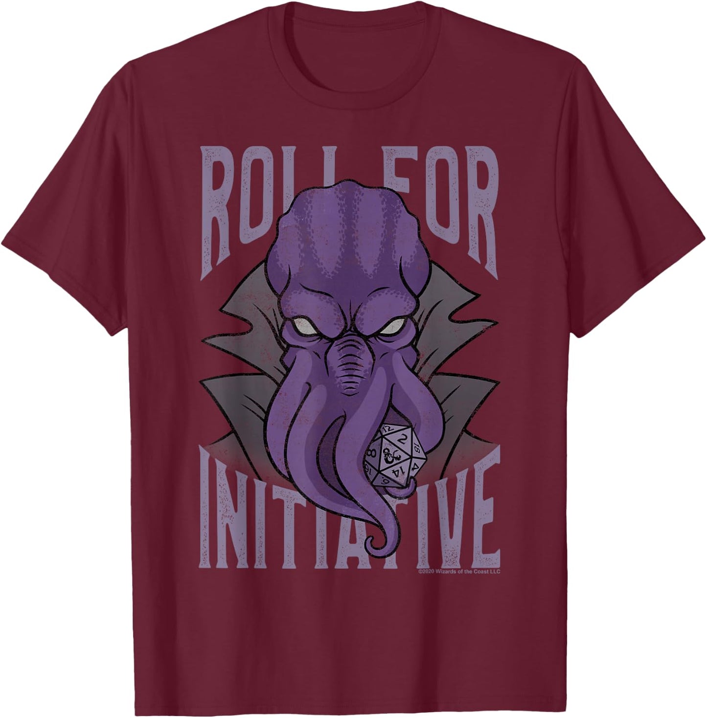 Dungeons & Dragons Illithid Roll For Initiative T-Shirt - T-Shirt | Maroon