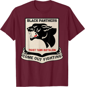 WW2 USA 761st Tank Battalion African American Black Panthers T-Shirt - T-Shirt | Maroon