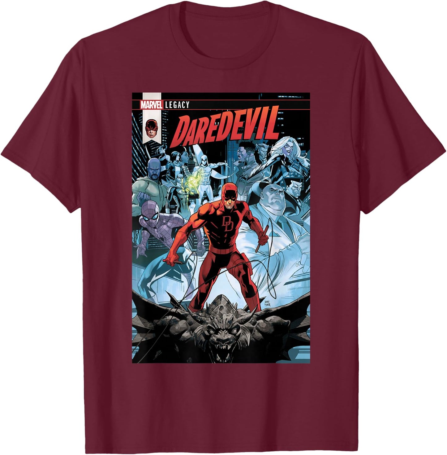 Marvel Daredevil Legacy Comic Cover Small T-Shirt - T-Shirt | Maroon