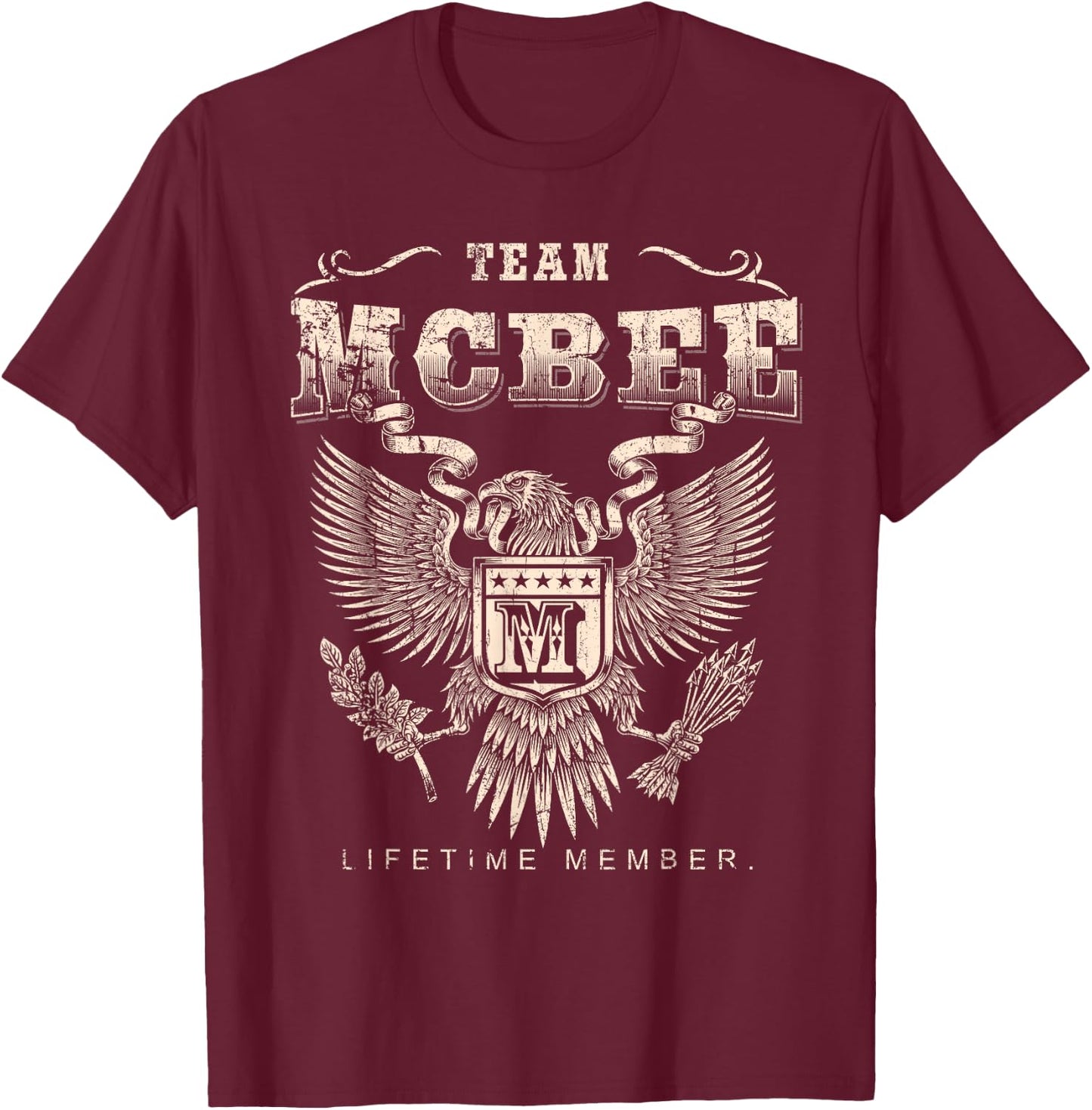 Team MCBEE Lifetime Member Last Name T-Shirt - T-Shirt | Maroon