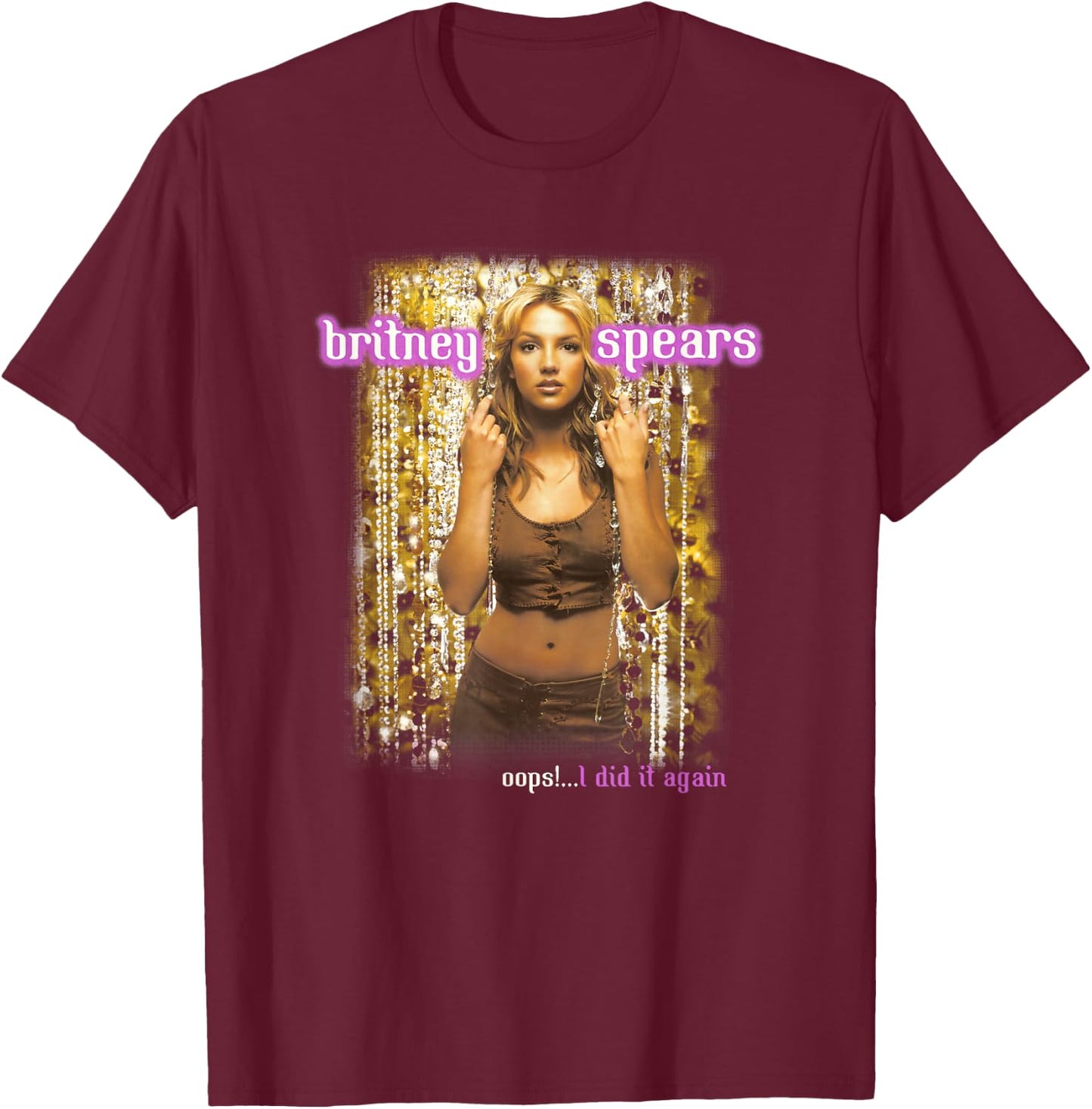 Britney Spears - Oops!... I Did It Again Anniversary Tour Short Sleeve T-Shirt - T-Shirt | Maroon