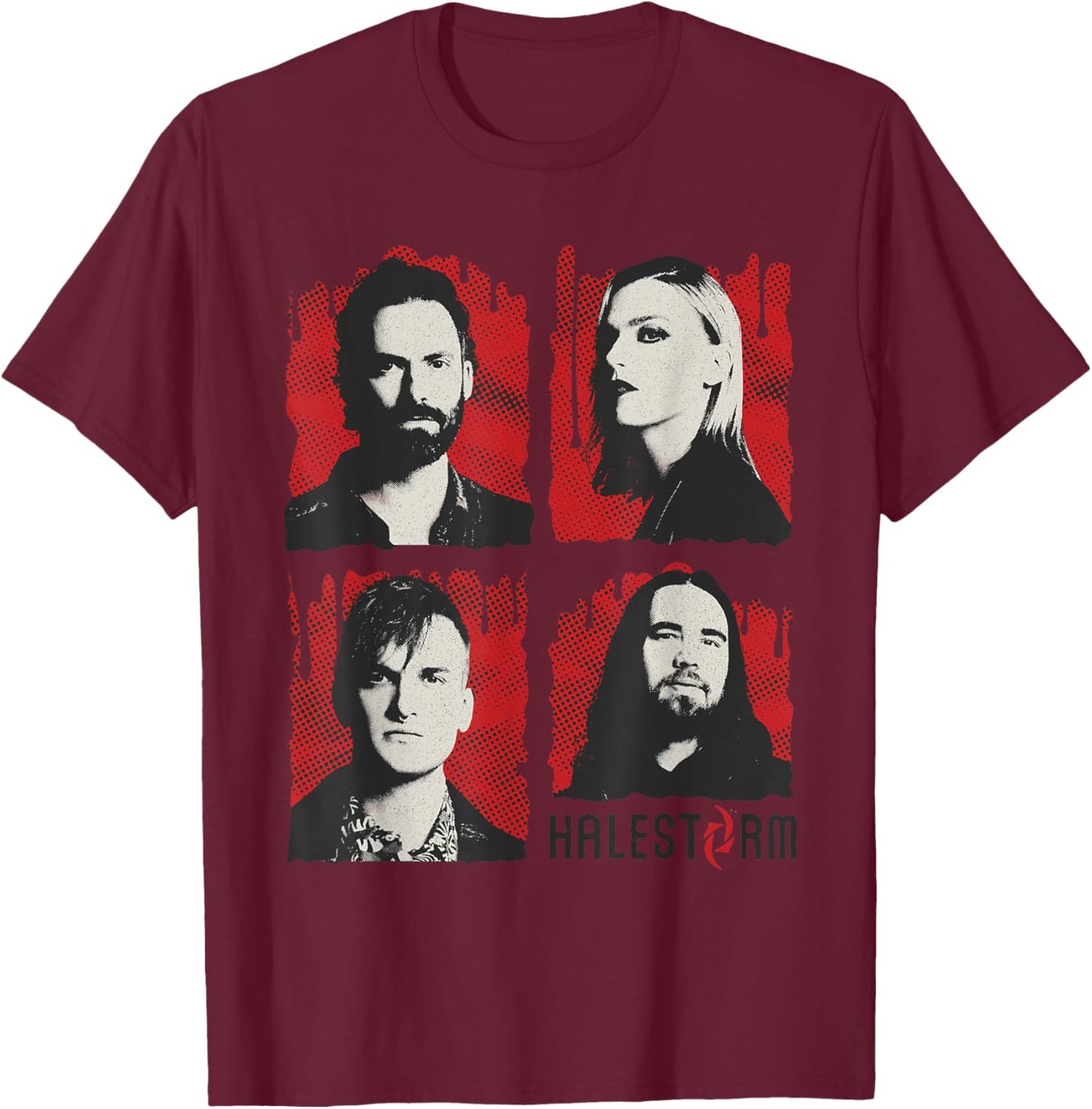 Halestorm - Drip Band Photo T-Shirt - T-Shirt | Maroon