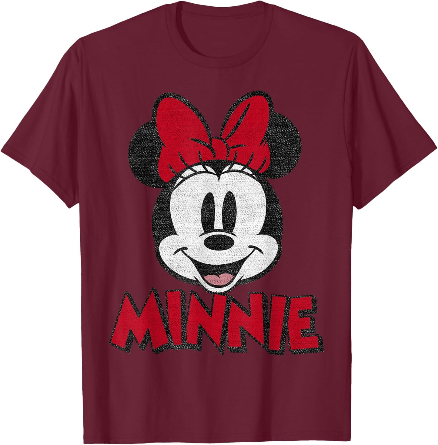 Disney Mickey And Friends Minnie Mouse Classic Portrait Short Sleeve T-Shirt - T-Shirt | Maroon