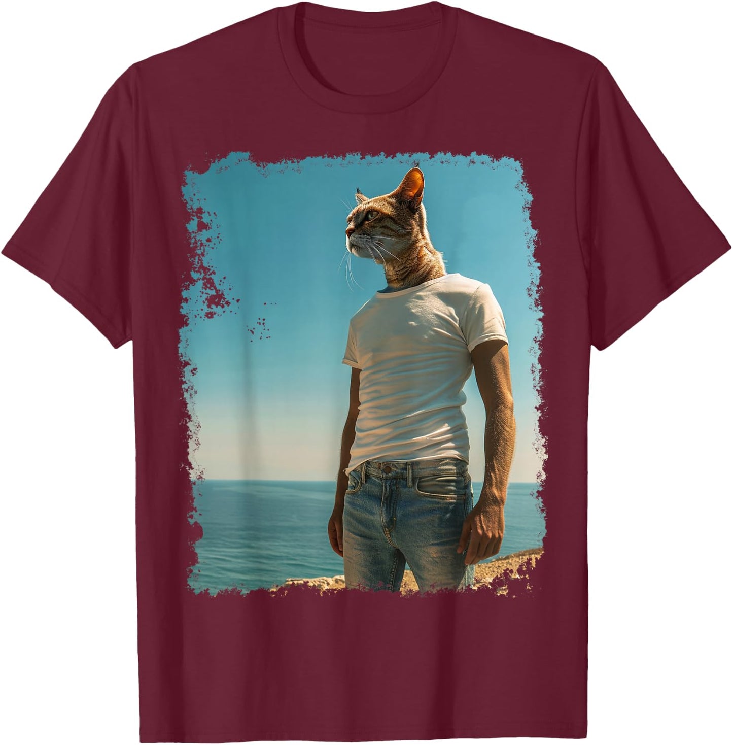 Funny Cat Meme T-Shirt - T-Shirt | Maroon