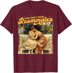 And They Were Roommates Lesbian Pride Month LGBTQ Queer T-Shirt - T-Shirt | Maroon