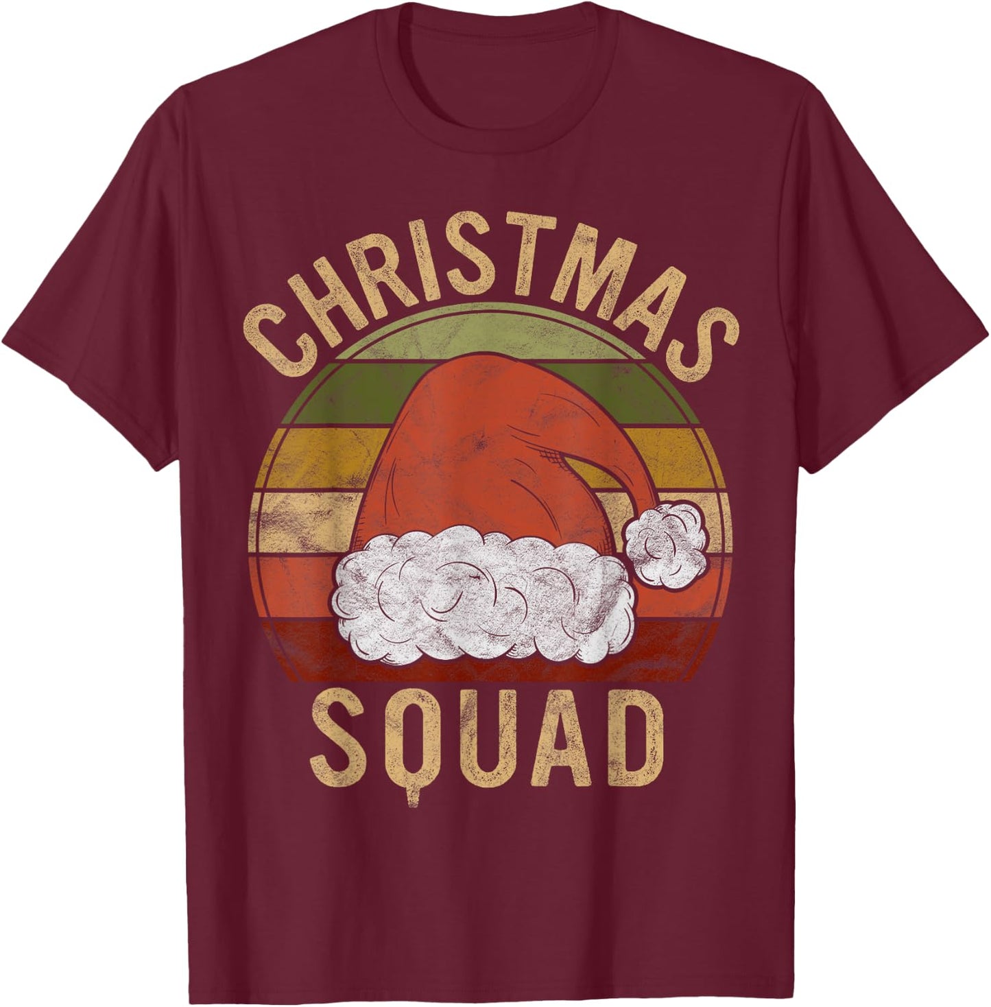 Christmas Squad Costume Gift Santa Matching Family Xmas T-Shirt - T-Shirt | Maroon