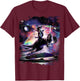 Galaxy Cat On Dinosaur Unicorn In Space T-Shirt - T-Shirt | Maroon