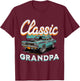 Vintage Funny Grandpa Classic Car Graphic Father's Day T-Shirt - T-Shirt | Maroon