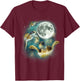 Three Sea Turtle Moon | 3 Magic Sea Turtles Cute Moon Parody T-Shirt - T-Shirt | Maroon
