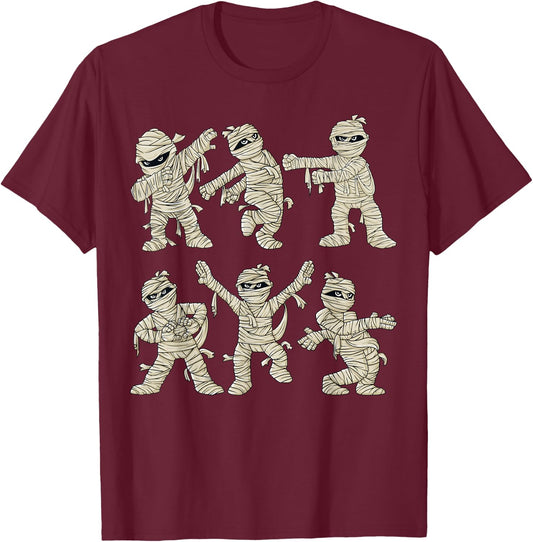 Halloween Dancing Mummy Dance Challenge Boys Girls Kids T-Shirt - T-Shirt | Maroon