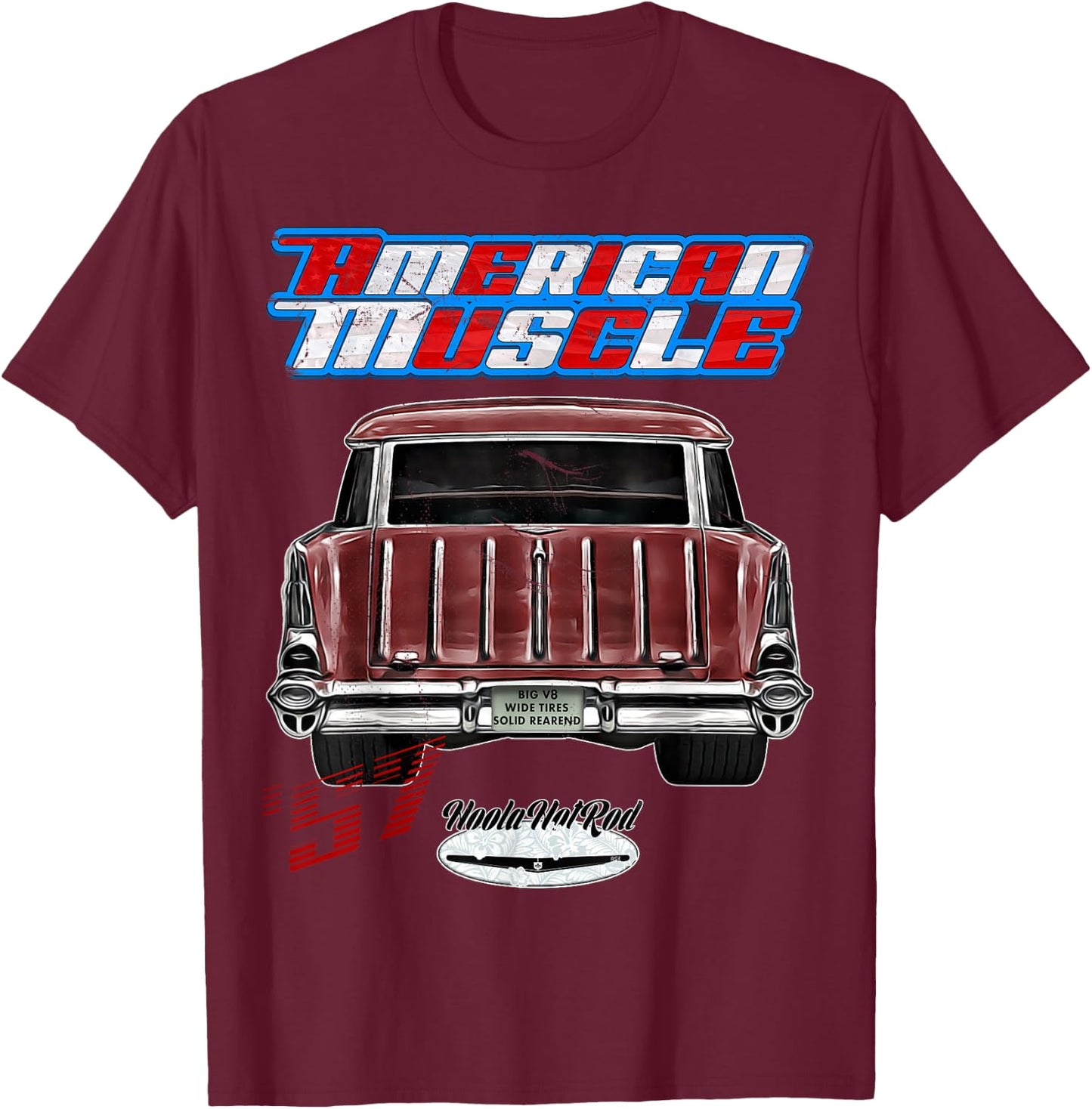 Rockabilly,1957,Nomad,Beil Air,Belair,rusty car,distressed T-Shirt - T-Shirt | Maroon