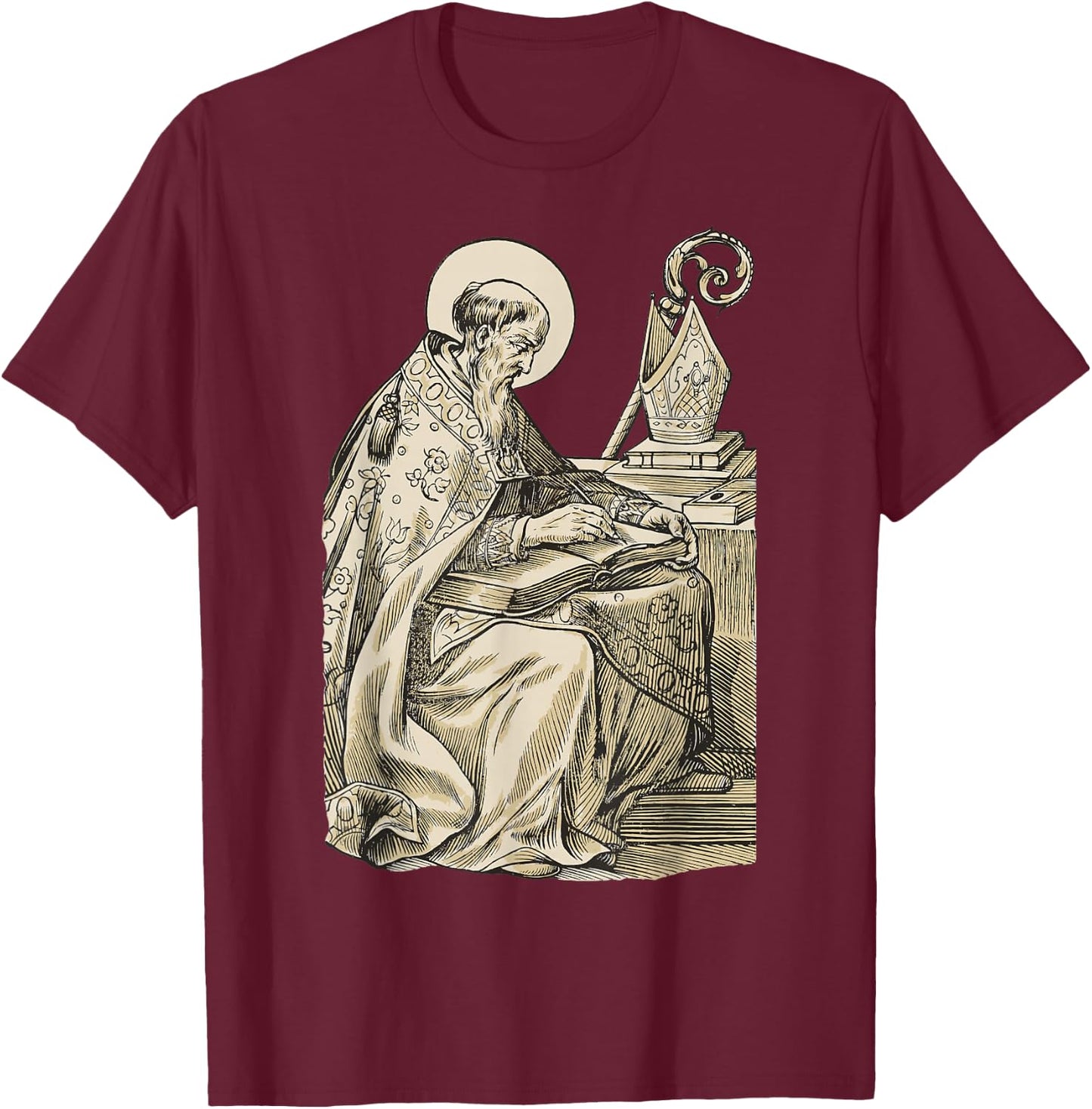 Saint Augustine of Hippo Catholic Philosopher T-Shirt - T-Shirt | Maroon
