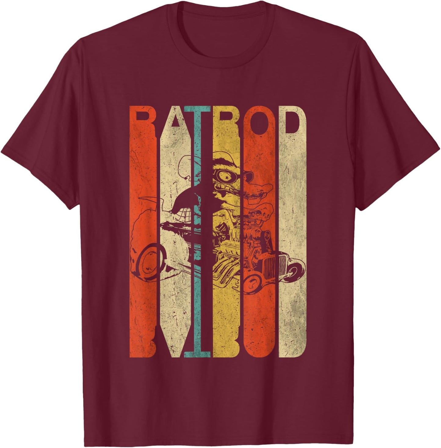Rat Rod Drag Racing Old Cars Vintage Rat Rod T-Shirt - T-Shirt | Maroon