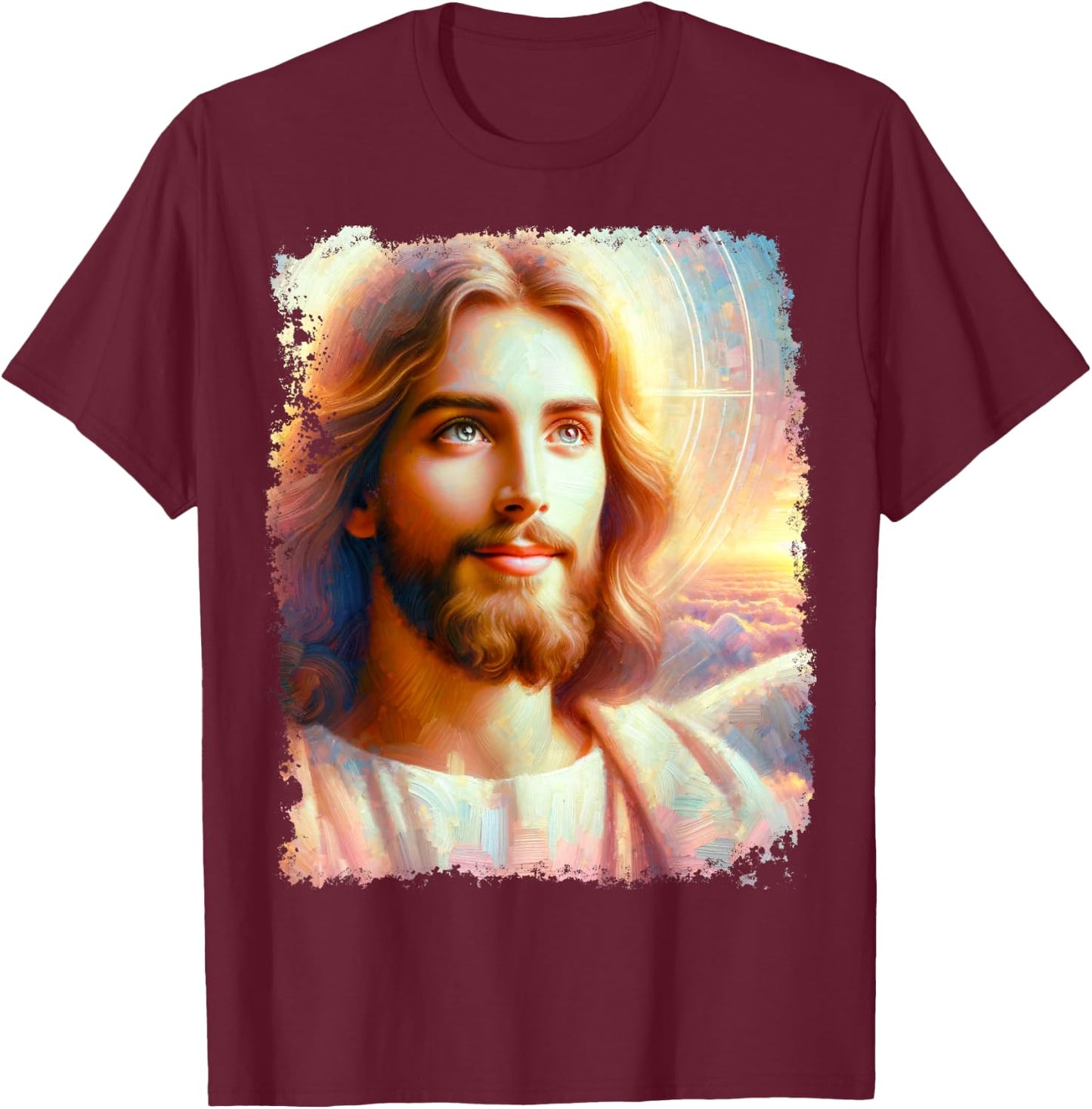 Jesus Christ Face T-Shirt - T-Shirt | Maroon