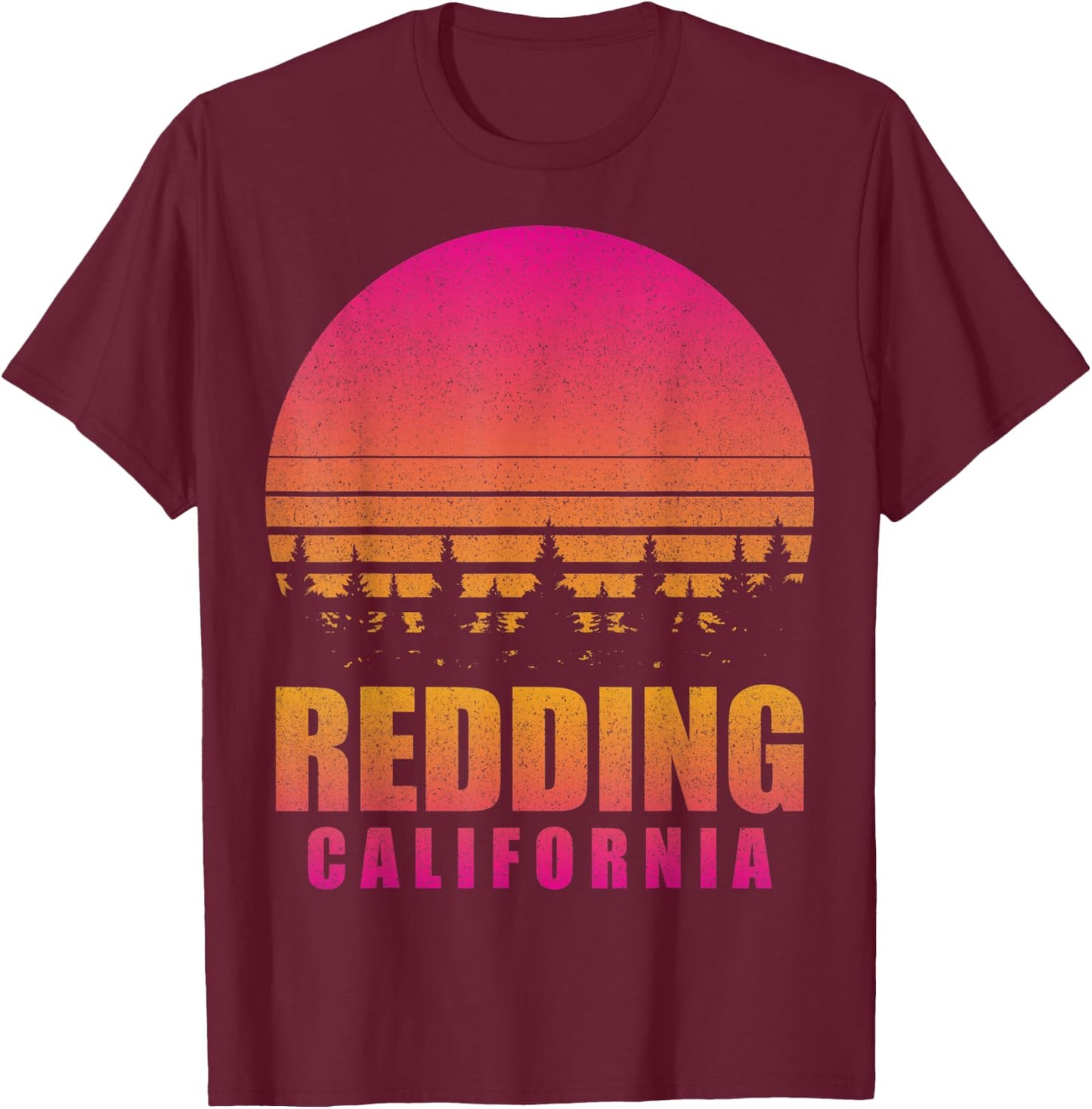 Vintage Redding California CA Retro 80s 90s Graphic Souvenir T-Shirt - T-Shirt | Maroon