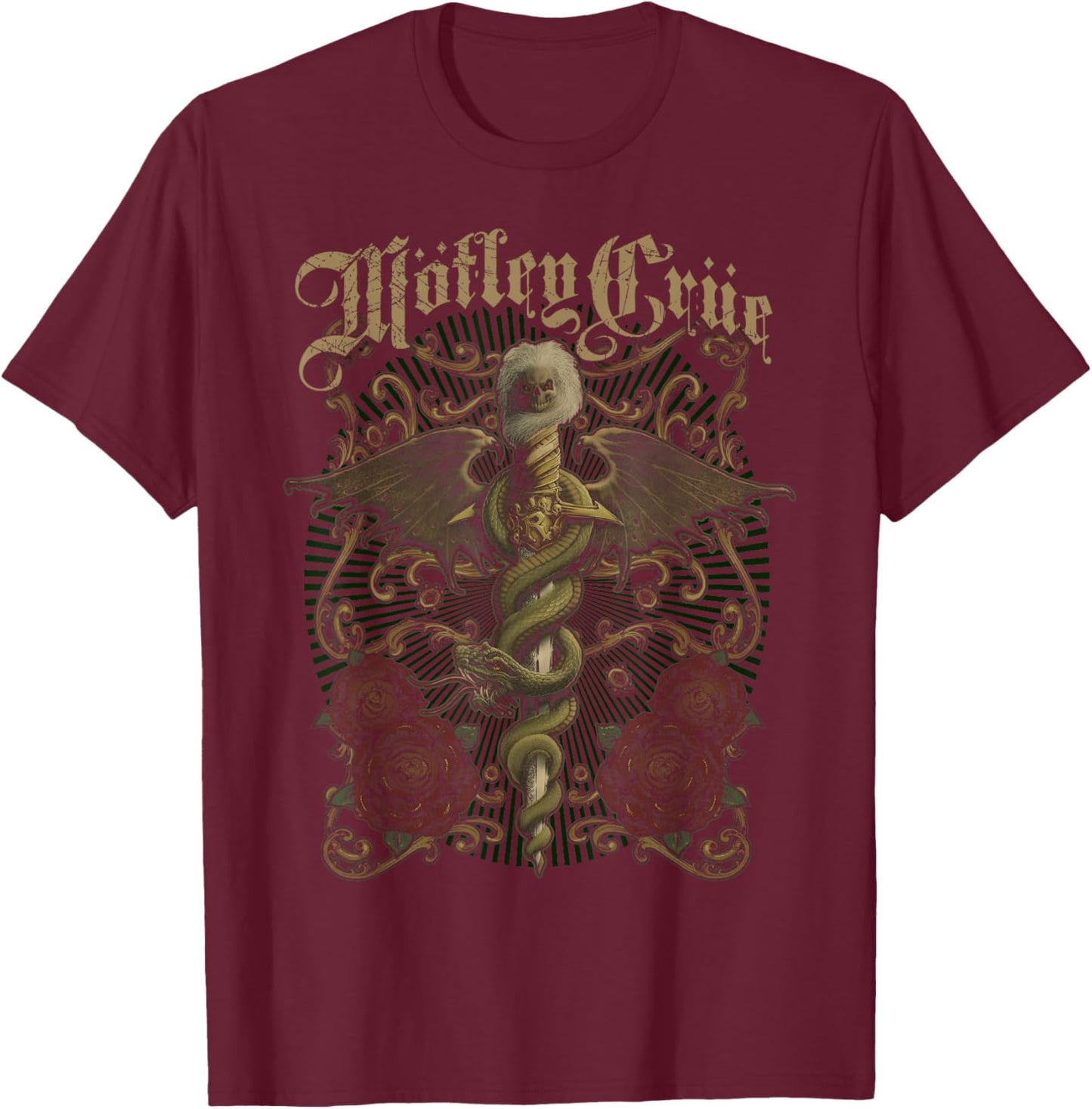 Mötley Crüe – Exquisite Dagger T-Shirt - T-Shirt | Maroon