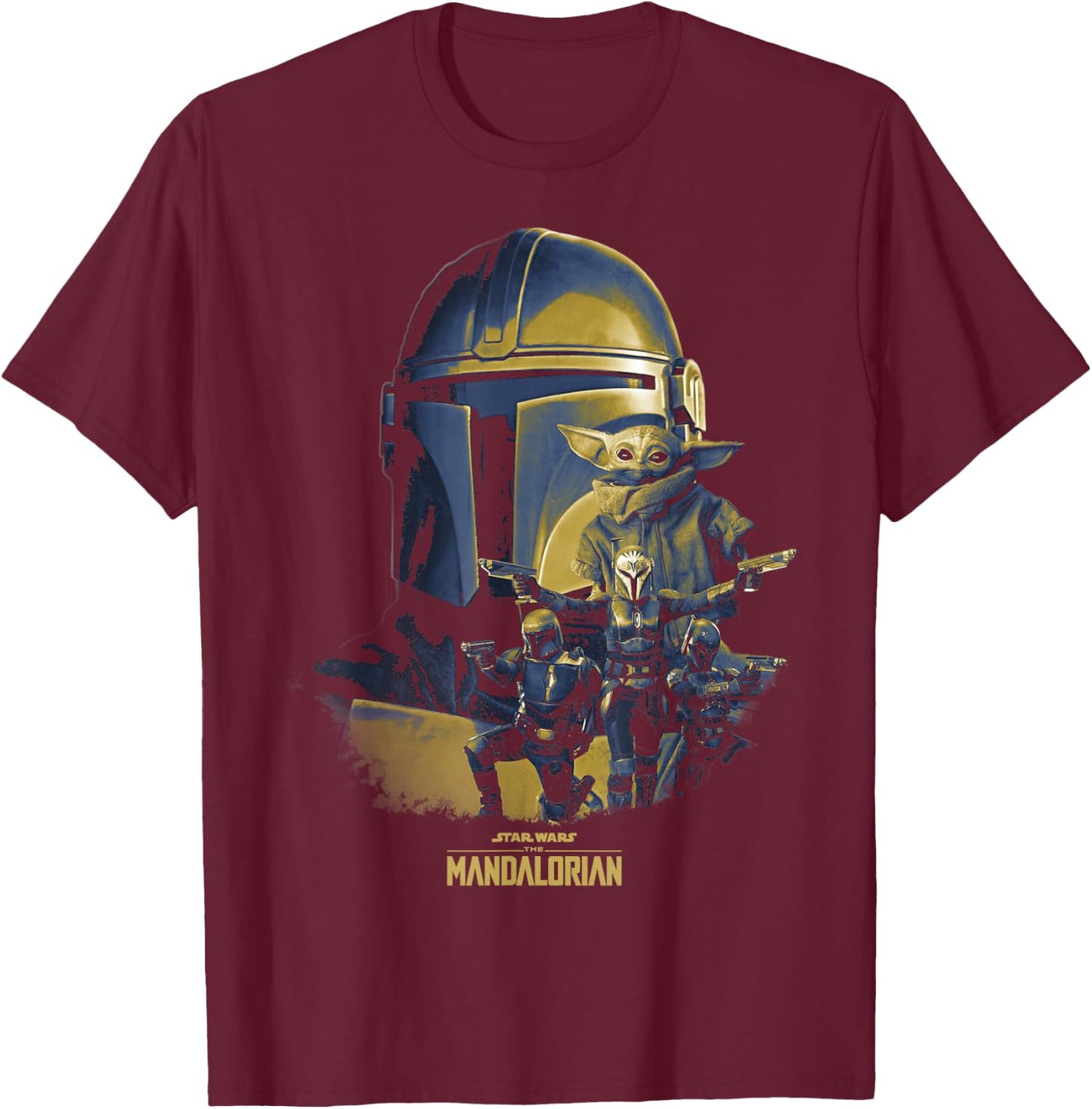 Star Wars: The Mandalorian Group Shot Mashup R23 T-Shirt - T-Shirt | Maroon