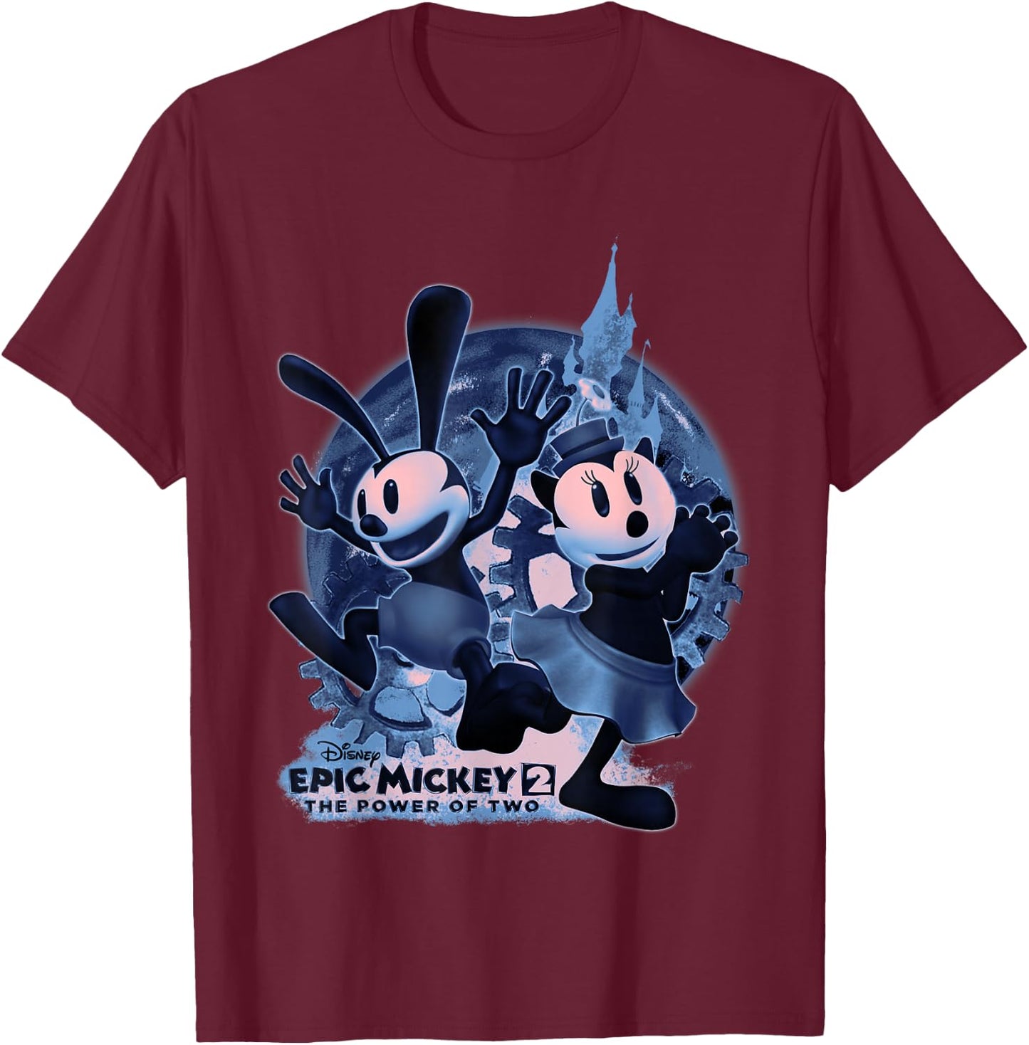 Disney Epic Mickey 2 The Power Of Two Group Portrait T-Shirt - T-Shirt | Maroon