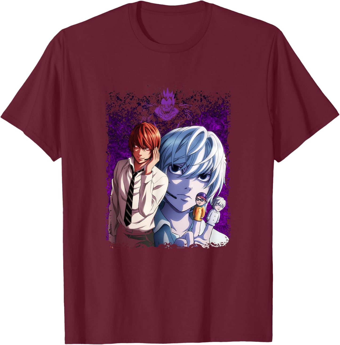 Death Note Near's Finger Puppets Anime T-Shirt - T-Shirt | Maroon