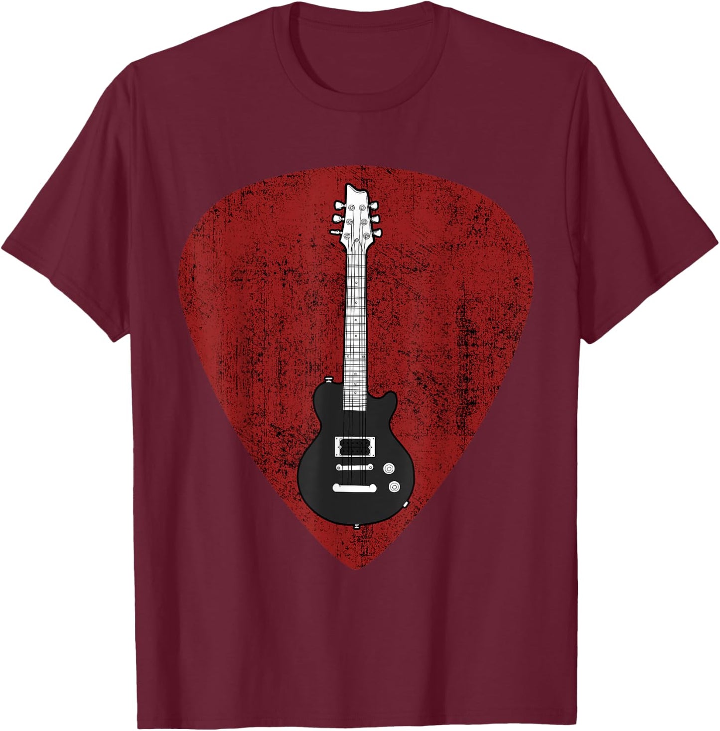 Electric Guitar Pick, Guitar Stringed Instrument T-Shirt - T-Shirt | Maroon