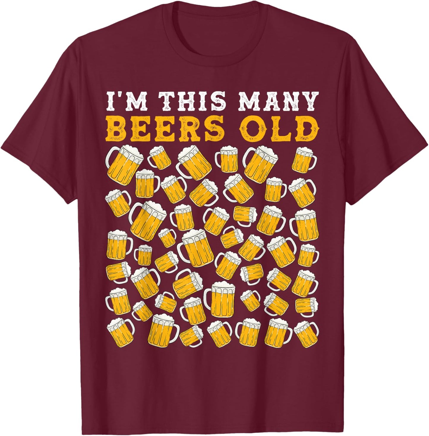 Birthday 50 Year Old Beer Drinking Gag 50th Birthday Party T-Shirt - T-Shirt | Maroon