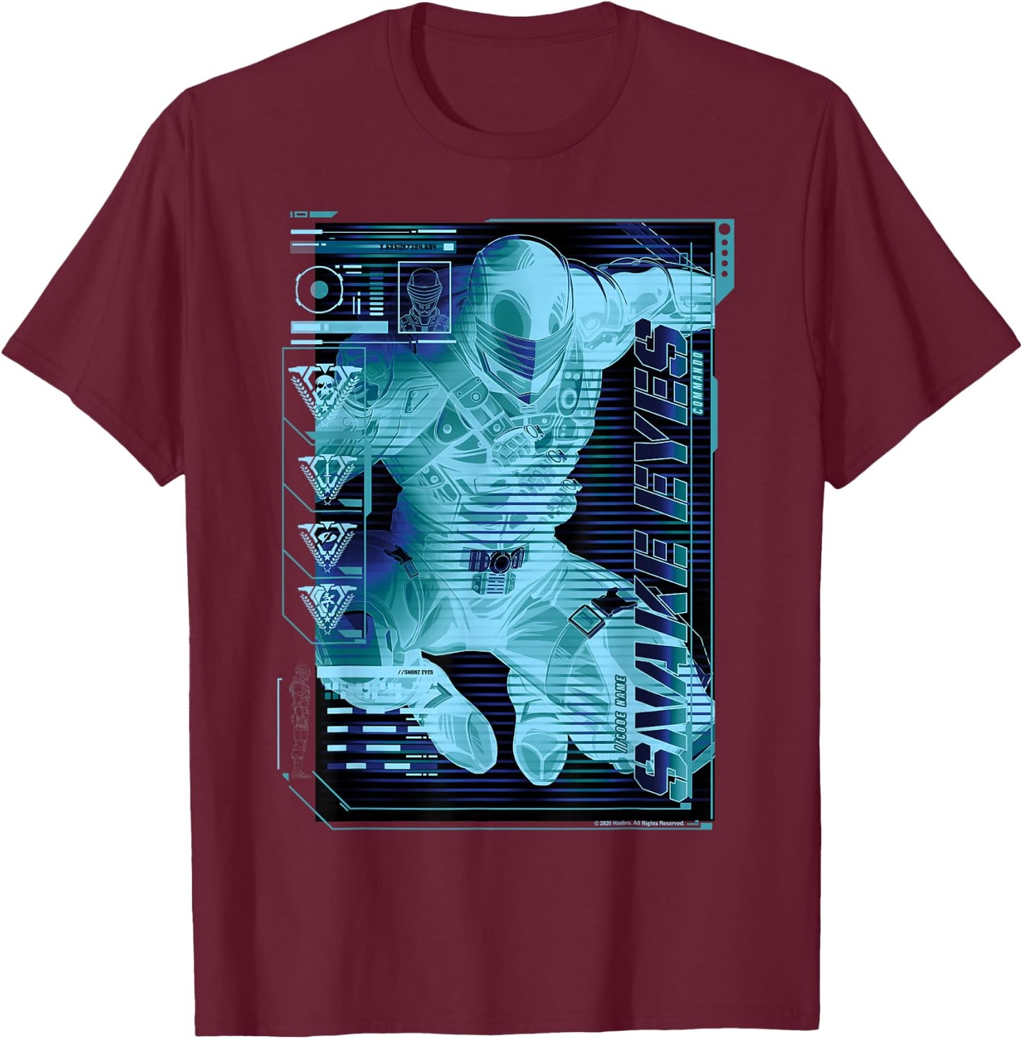 G.I. Joe Snake Eyes Team Leader Schematic Profile T-Shirt - T-Shirt | Maroon