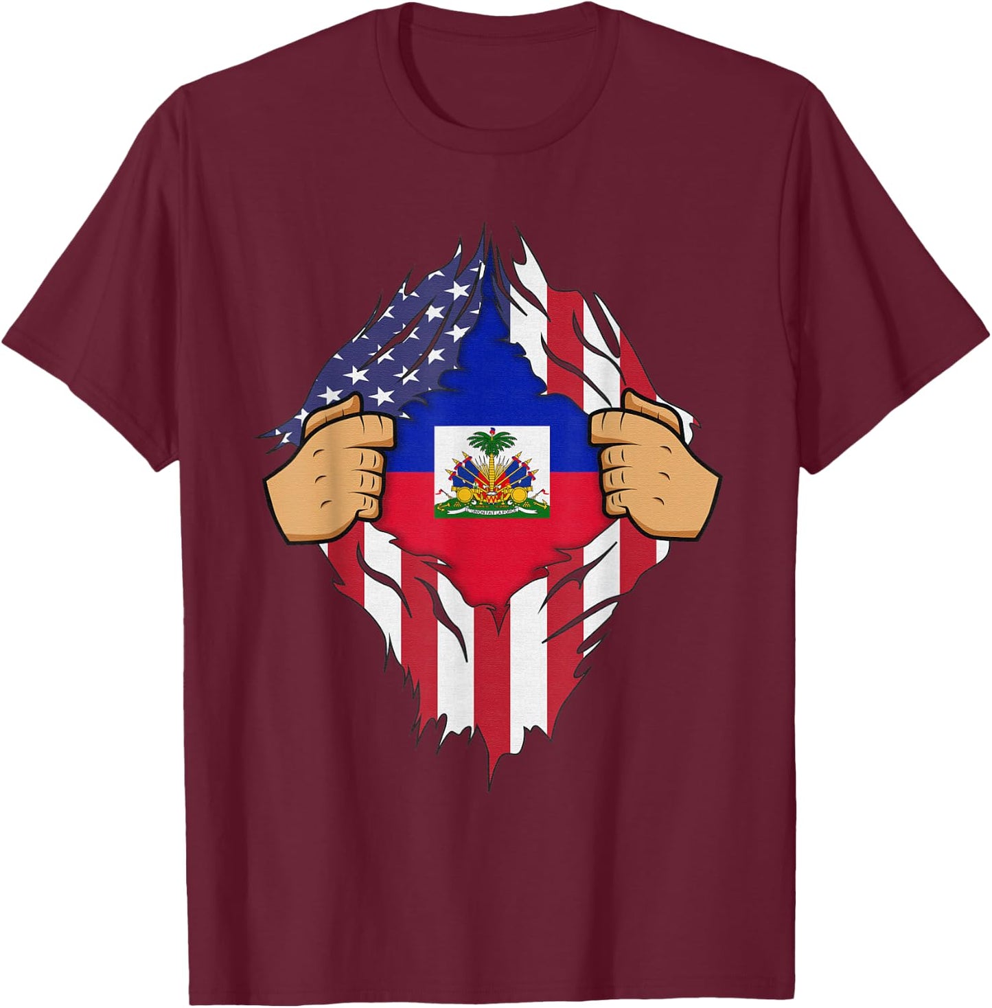 HAITIAN FLAG HAITI Men Women Kids Gift T-Shirt - T-Shirt | Maroon