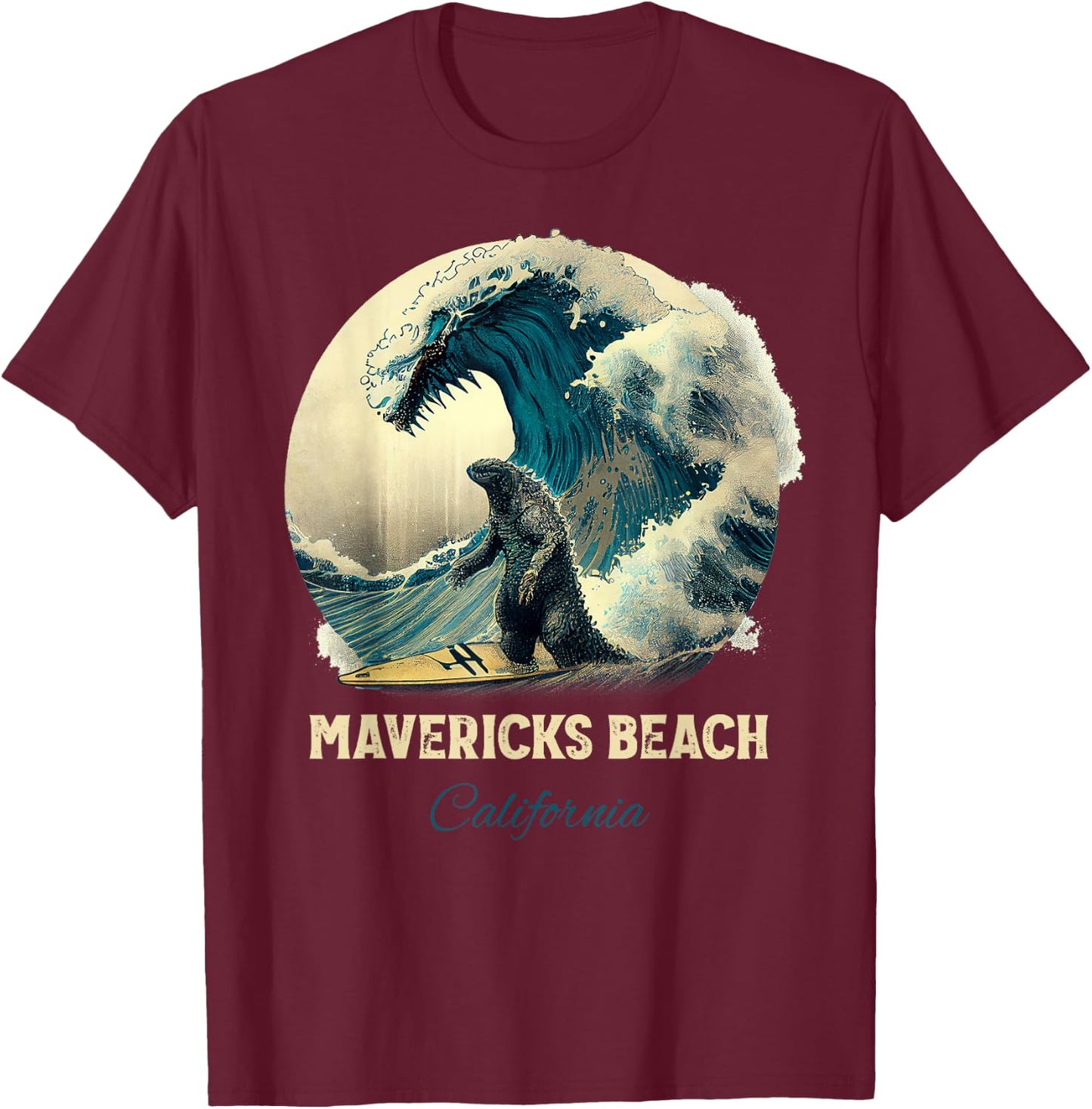 Mavericks Beach California Men Women Kids T-Shirt - T-Shirt | Maroon