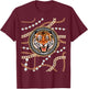 Rich Wild Tiger with Printed Gold Chains & Diamonds Style T-Shirt - T-Shirt | Maroon