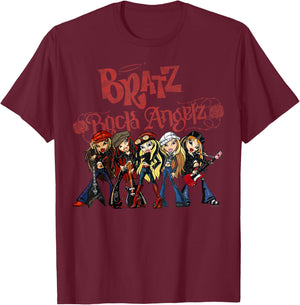 Bratz Rock Angelz Group Shot T-Shirt - T-Shirt | Maroon