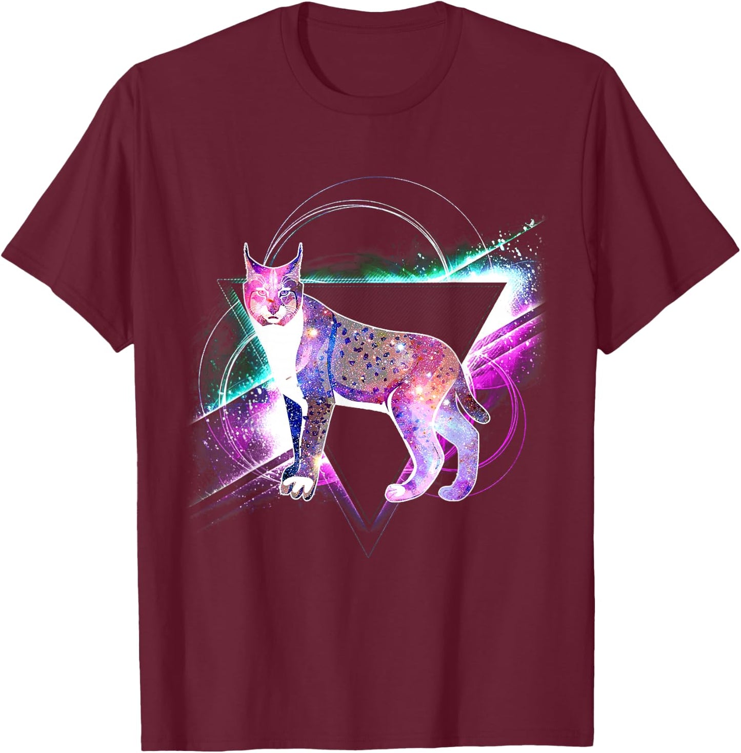 Aesthetic Galaxy Bobcat T-Shirt - T-Shirt | Maroon