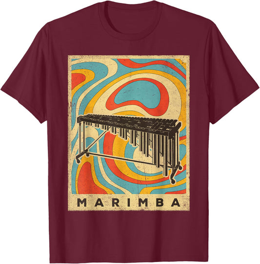 Vintage Marimba Player Music Retro Gift T-Shirt - T-Shirt | Maroon