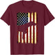 German Shorthaired Pointer Silhouette American Flag T-Shirt - T-Shirt | Maroon