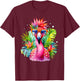 Pink Flamingo Party Tropical Bird with Sunglasses Holiday T-Shirt - T-Shirt | Maroon