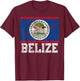 Belize Flag National Pride Roots Country Nation Souvenir T-Shirt - T-Shirt | Maroon