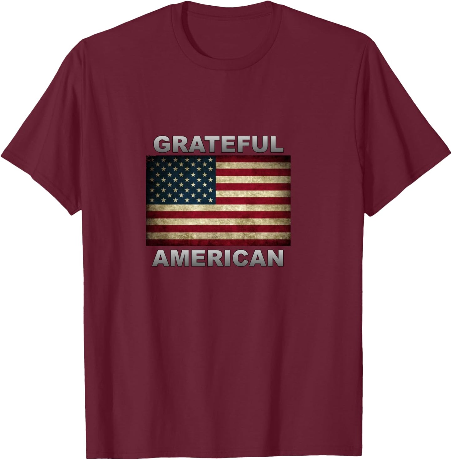 American Flag Grateful American T-Shirt - T-Shirt | Maroon