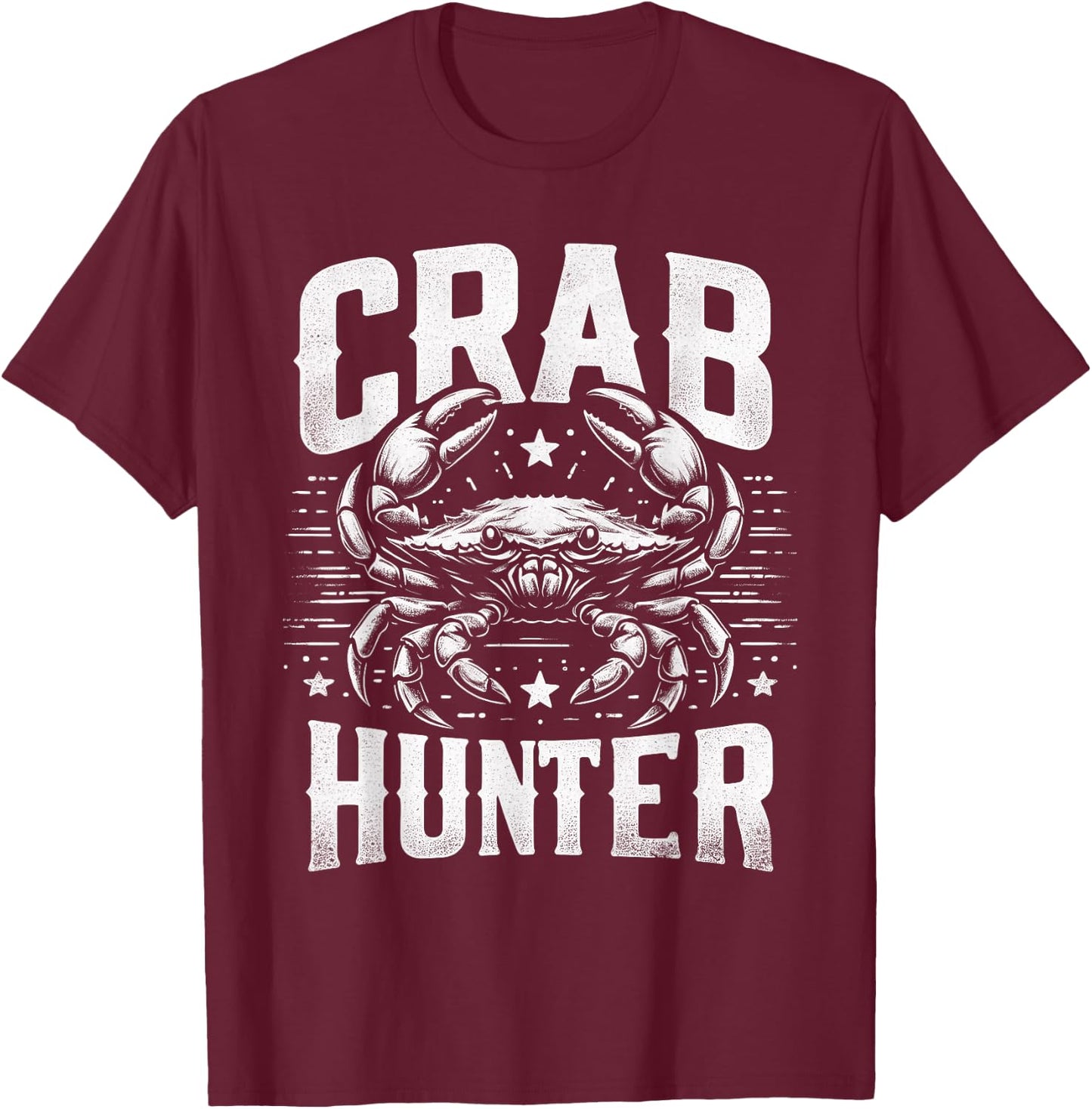 Retro Crab Hunter - Vintage Crab Lover T-Shirt - T-Shirt | Maroon