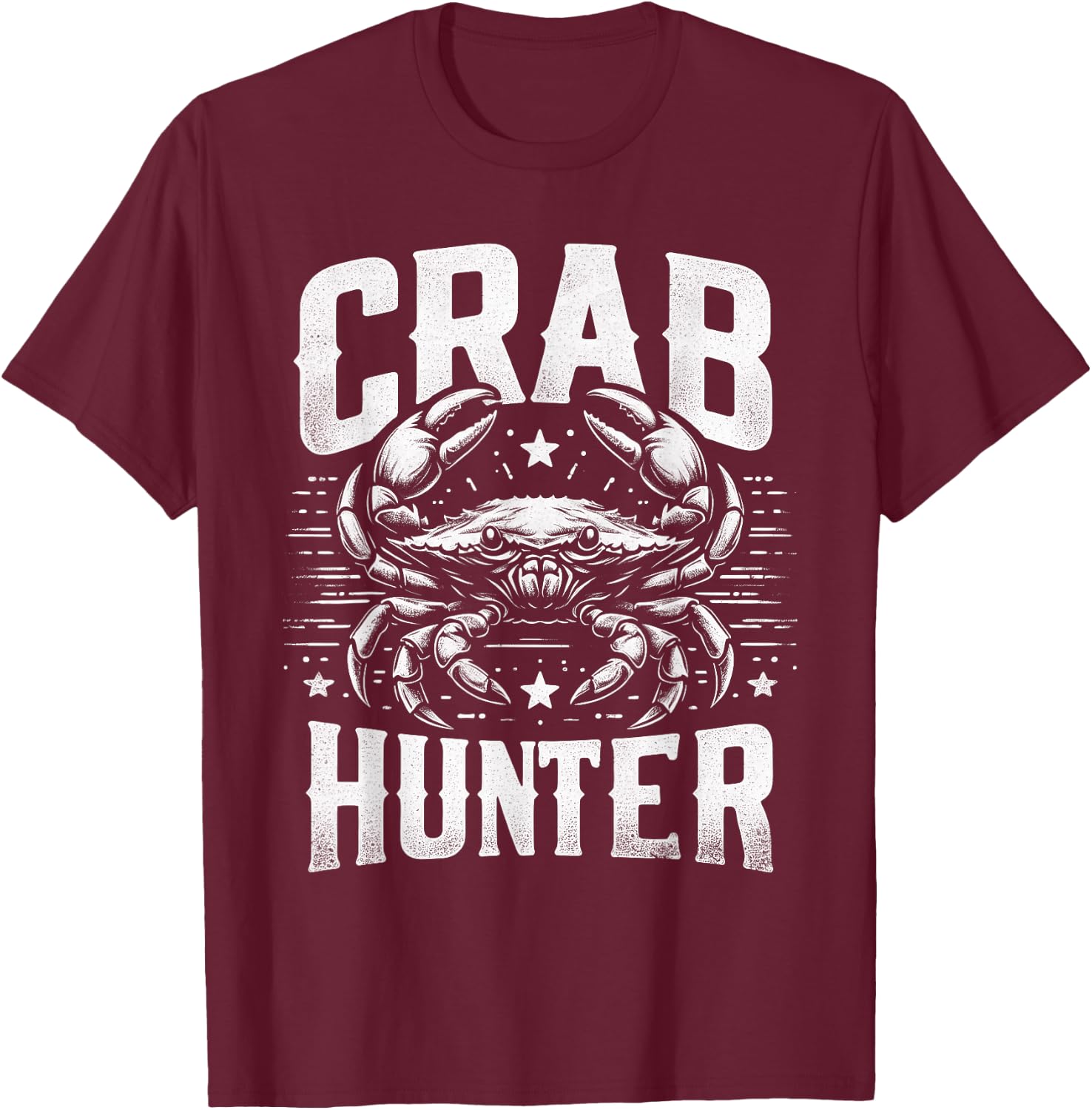 Retro Crab Hunter - Vintage Crab Lover T-Shirt - T-Shirt | Maroon