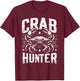Retro Crab Hunter - Vintage Crab Lover T-Shirt - T-Shirt | Maroon