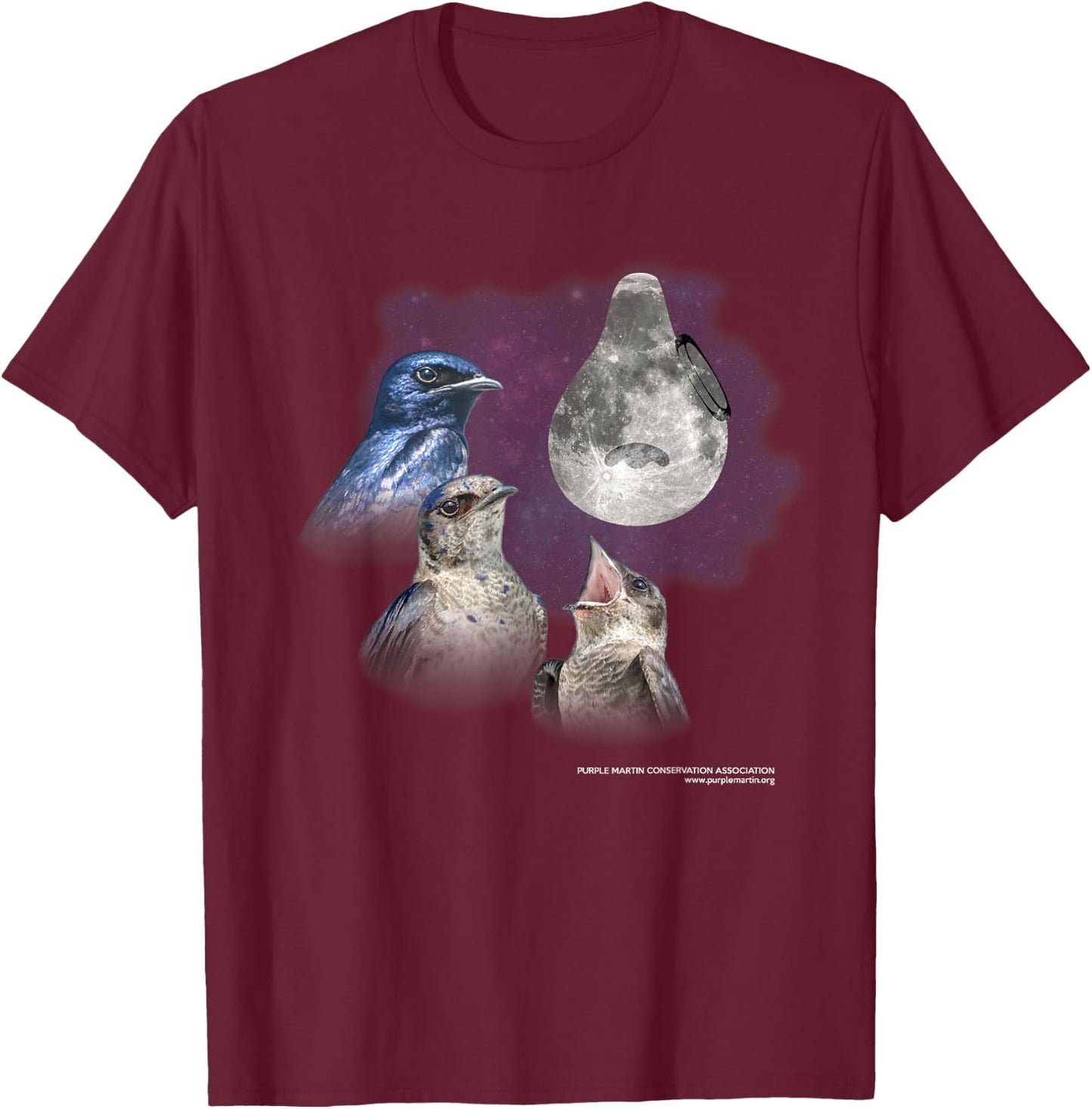 Three Martin Moon - Purple Martin T-Shirt - T-Shirt | Maroon