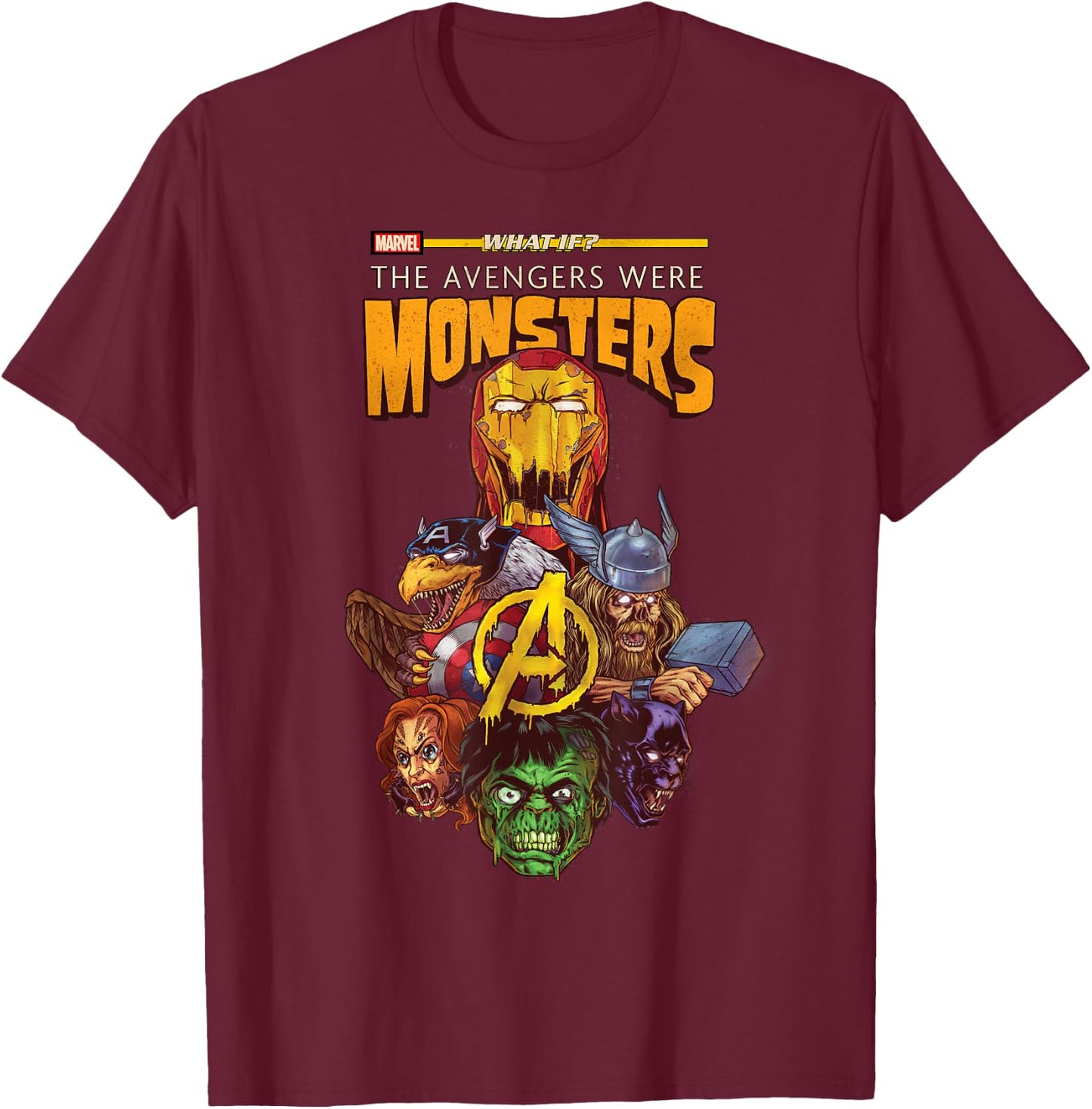 Marvel What If The Avengers were Monsters T-Shirt - T-Shirt | Maroon