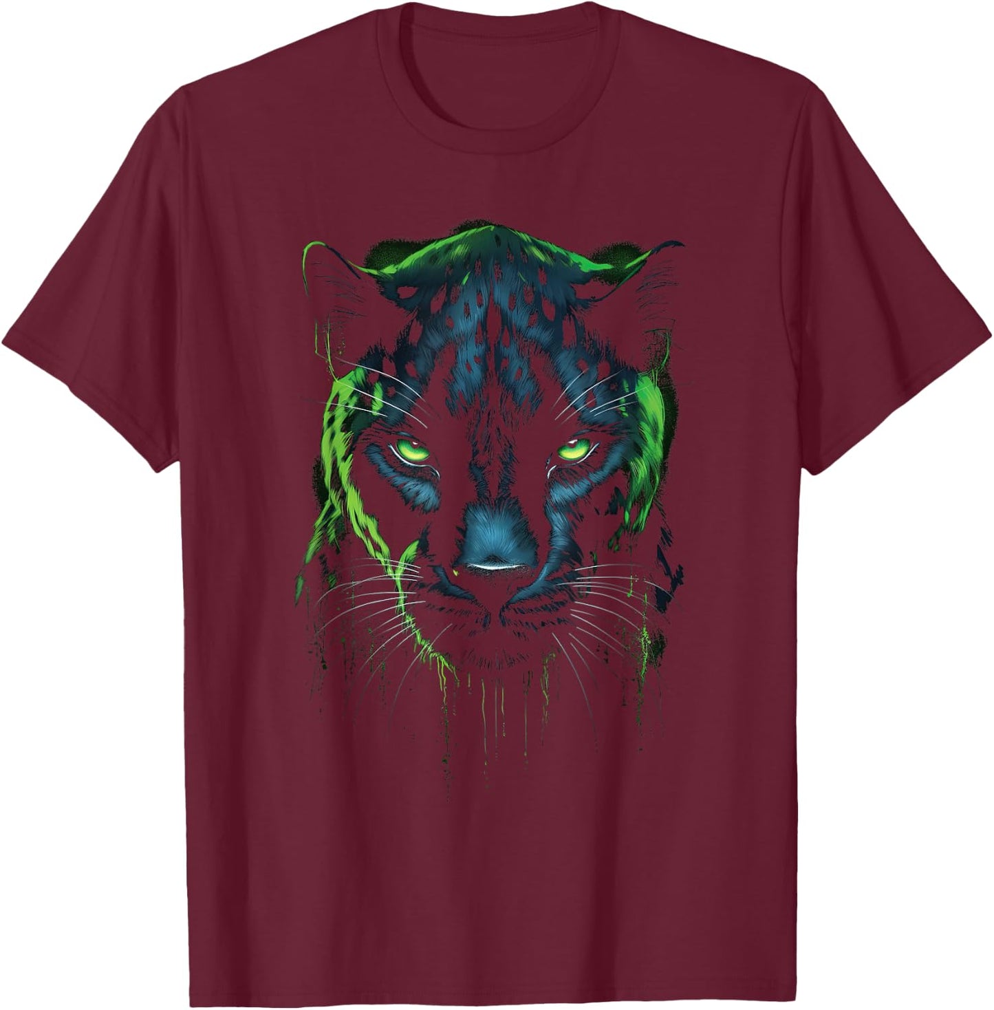 Panther with beautiful green eyes black panthers T-Shirt - T-Shirt | Maroon