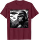 Gorilla Monkey Funny Graphic Selfie with UFOs Weird Aliens T-Shirt - T-Shirt | Maroon