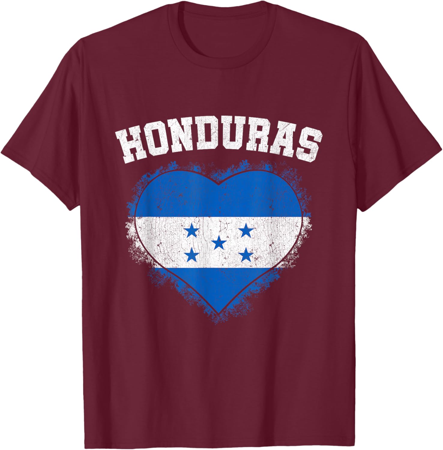 Honduras Heart Flag Honduras Lover Honduran Pride T-Shirt - T-Shirt | Maroon